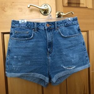 High rise jean shorts